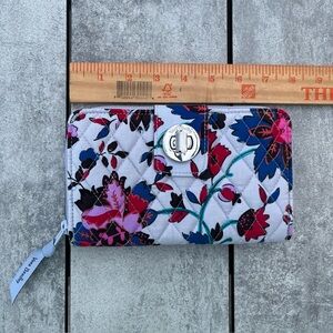 Vera Bradley Turnlock and Zip Wallet - Grey Red Blue Brown - NWOT